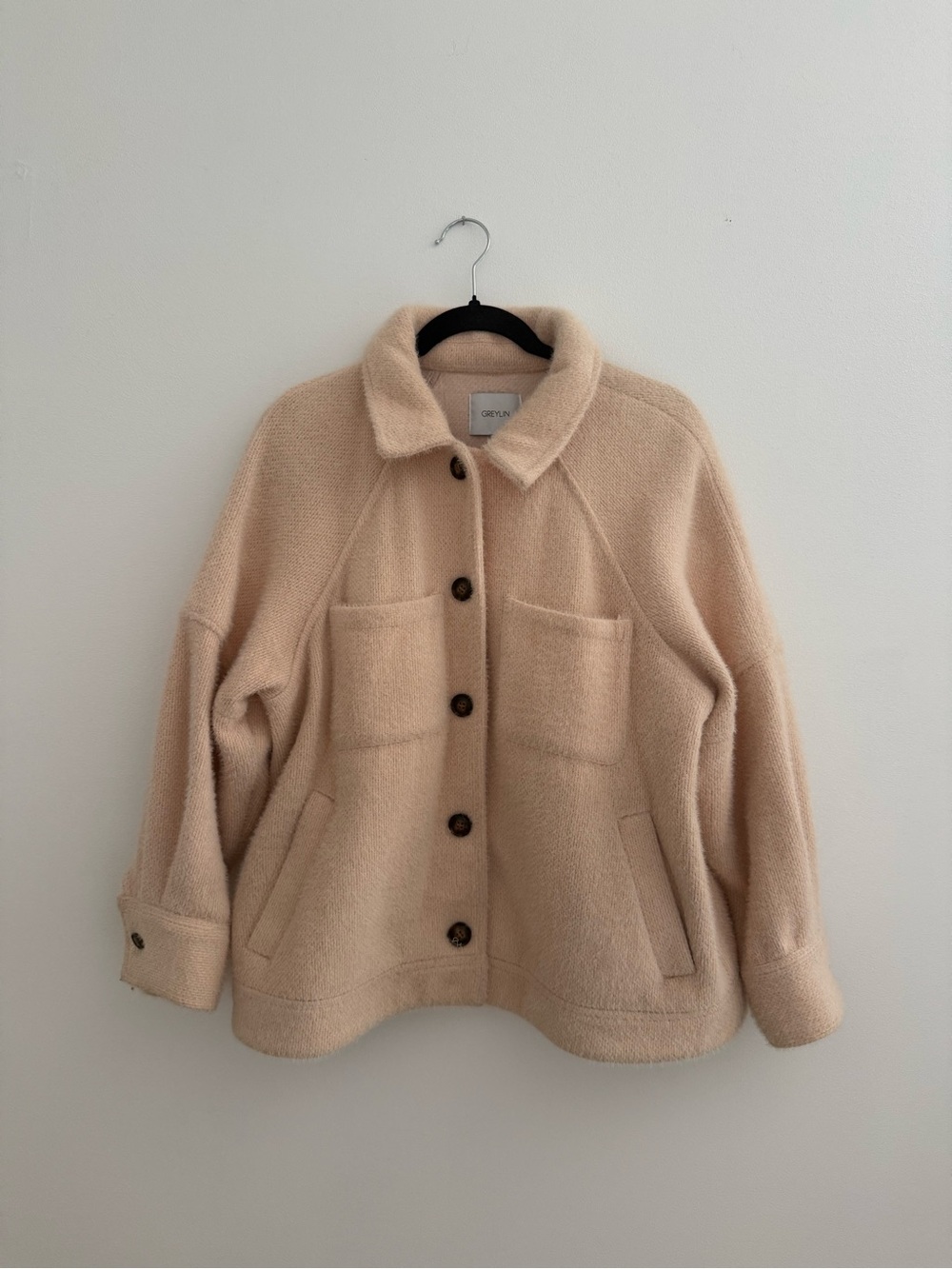Cream Button-Front Coat